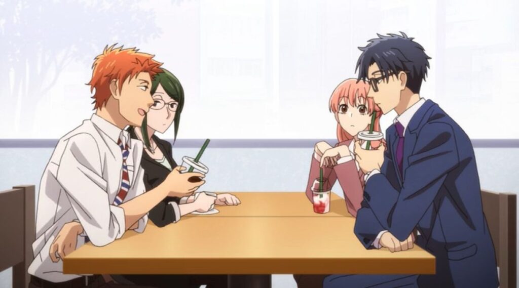 The friend group in Wotakoi: Love is Hard for Otaku
