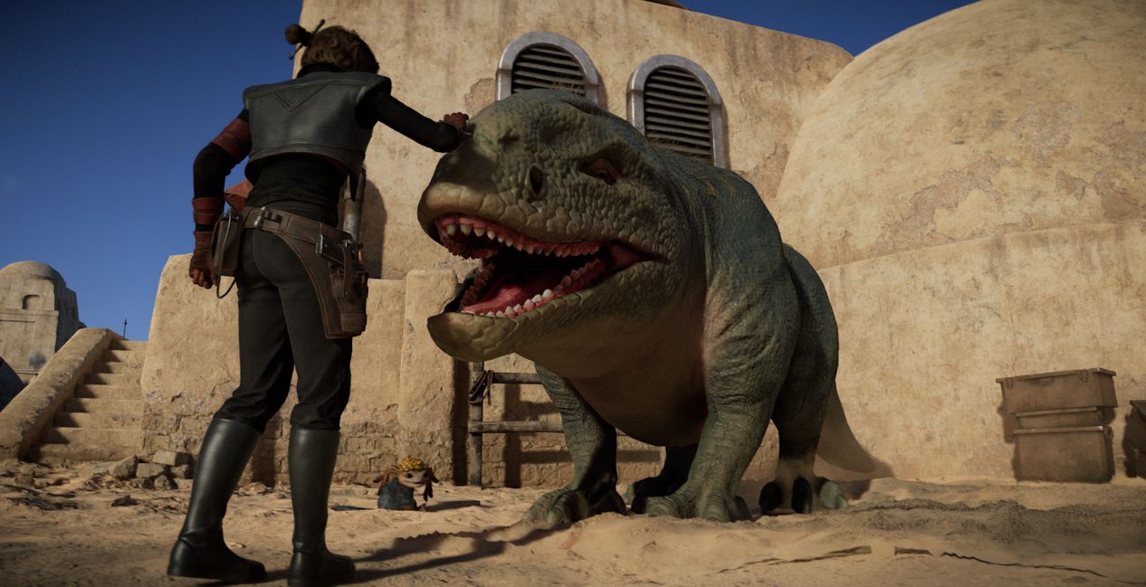 A dewback you can pet in Star wars Outlaws