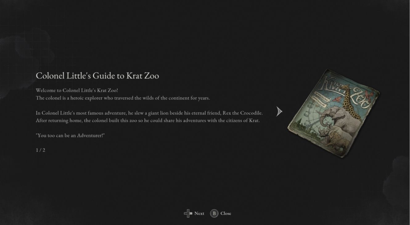 Lies of P: Overture DLC in game still of Krat Zoo