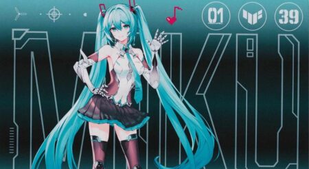 TUF Gaming x Hatsune Miku PC peripherals mousepad close-up promo image