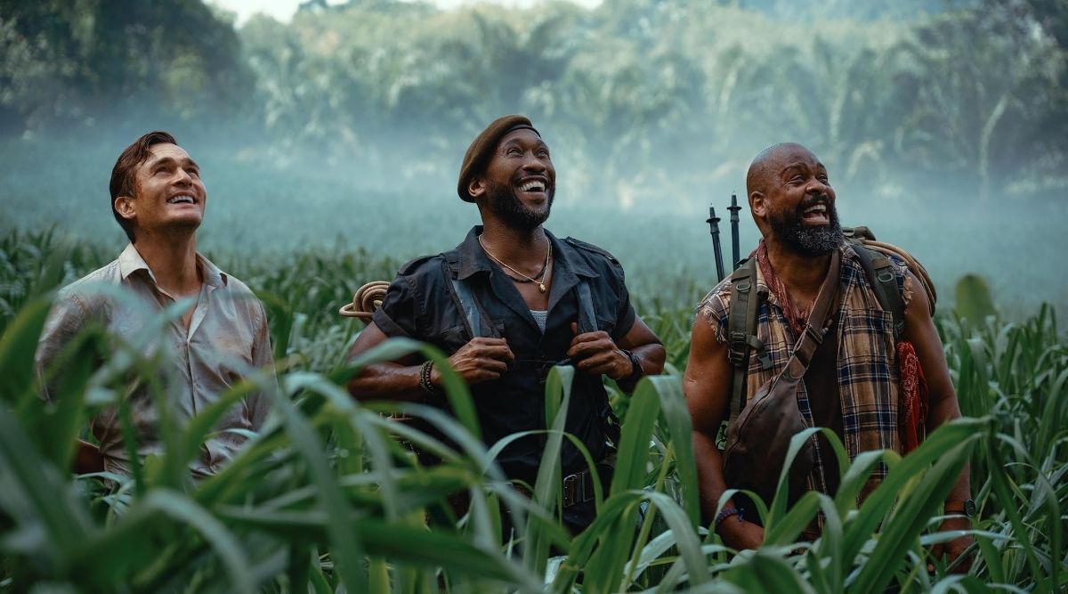 Rupert Friend and Mahershala Ali in Jurassic World: Rebirth