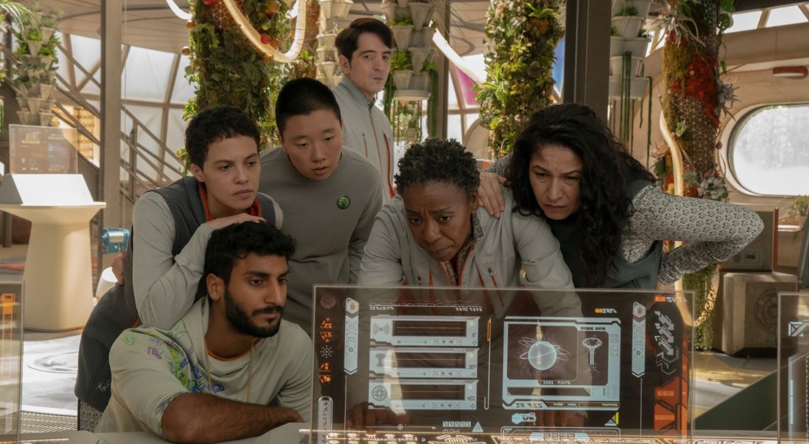 The cast of the Apple TV+ show Murderbot, an adaptation of The Murderbot Diaries first book All Systems Red