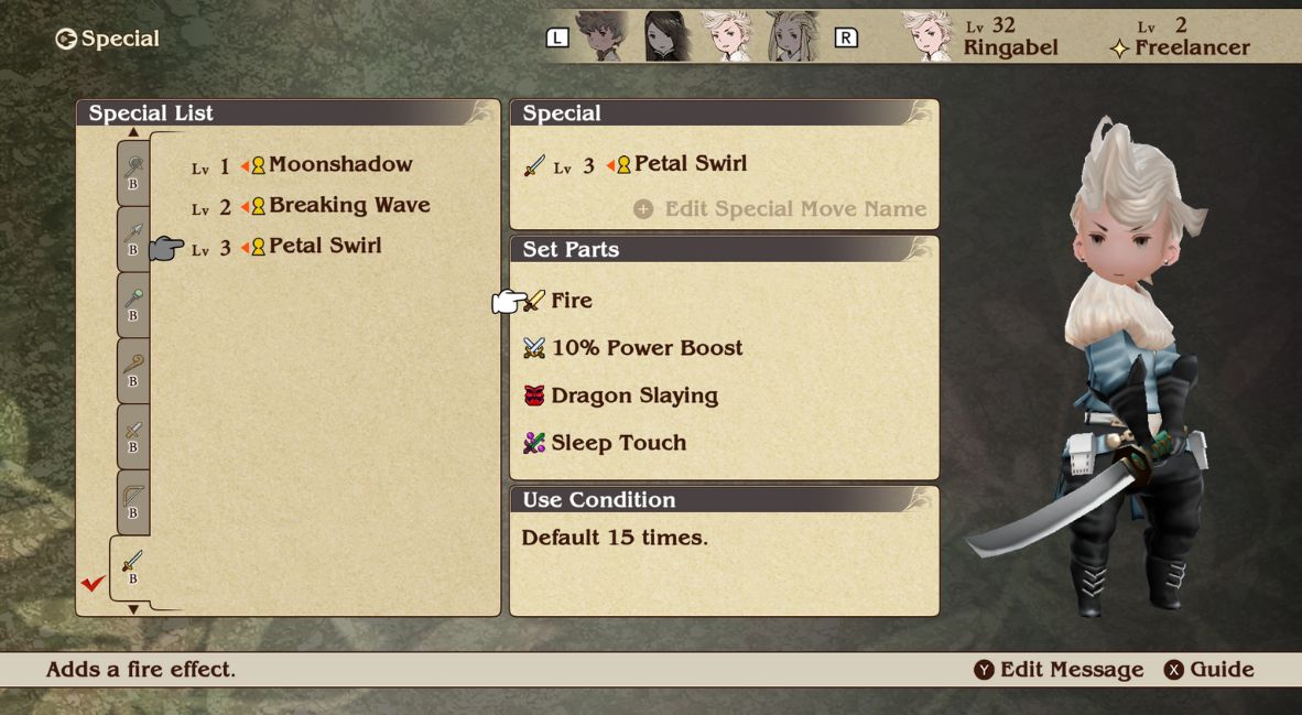 Combat stats in Bravely Default