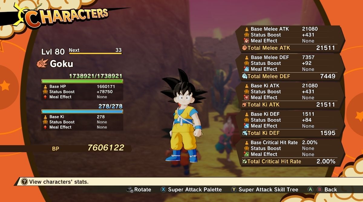 Dragon Ball Z Kakarot DAIMA Part 1 Character Screen