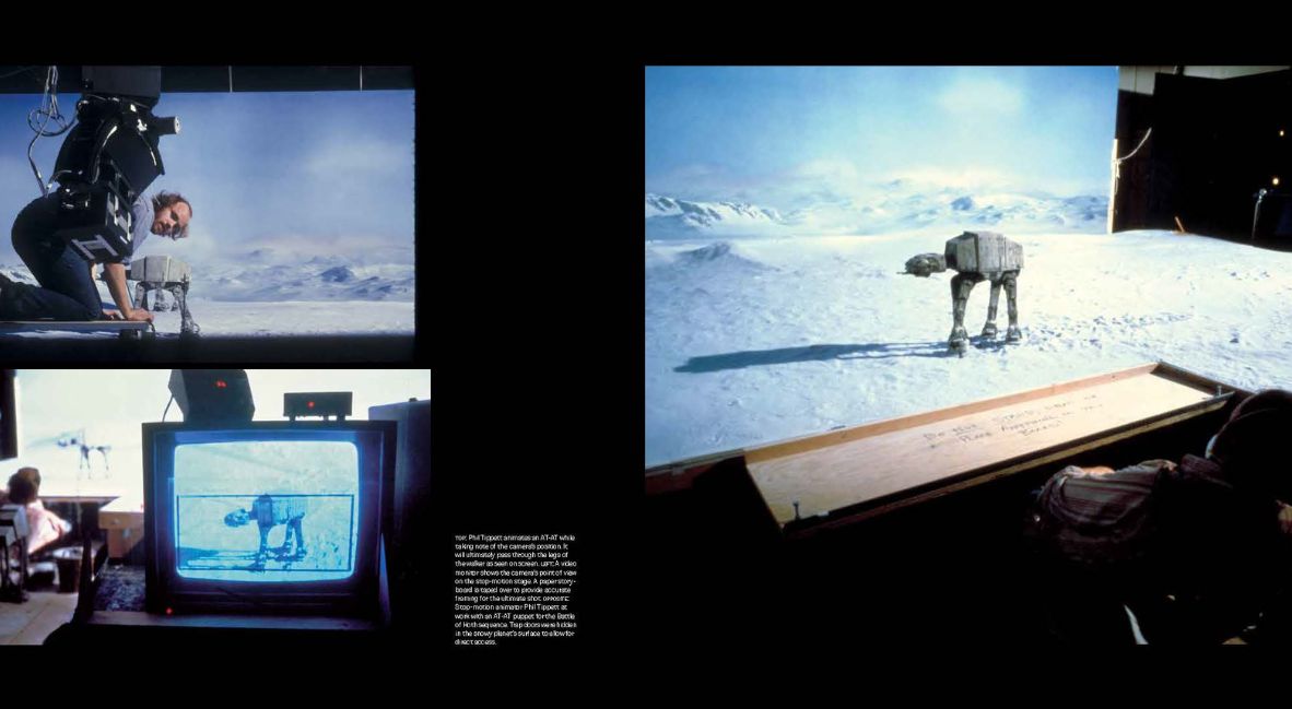 Pages from the ILM book that gives a look at the VFX work on iconic films such as Star Wars
