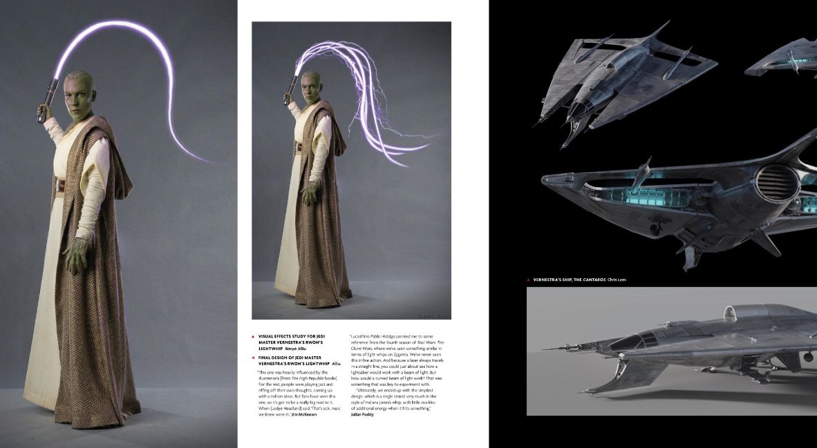 A page from The Art of Star Wars: The Acolyte book