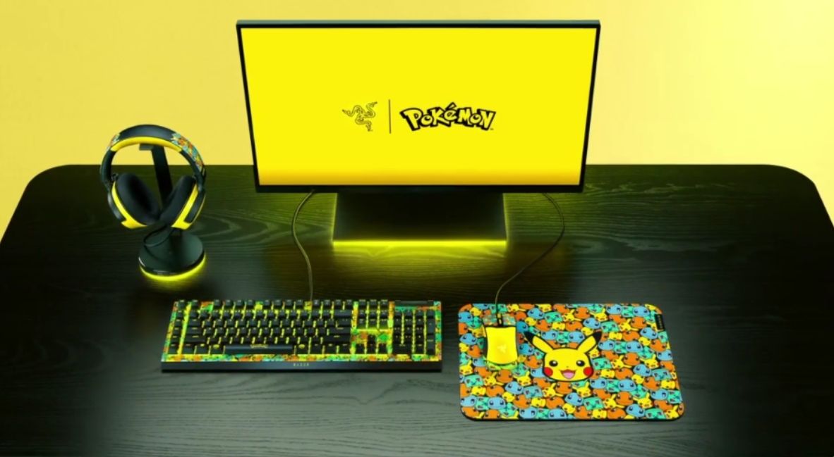 Razer Pokemon Edition Collection promotional logo - desk setup