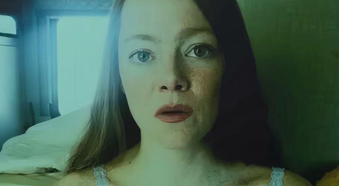 Emma Stone in Eddington (2025) promotional image from A24 and Ari Aster