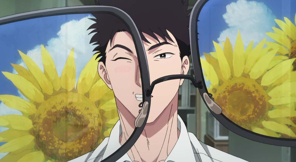 Two versions of Kudo are scene through Kujirai B's glasses