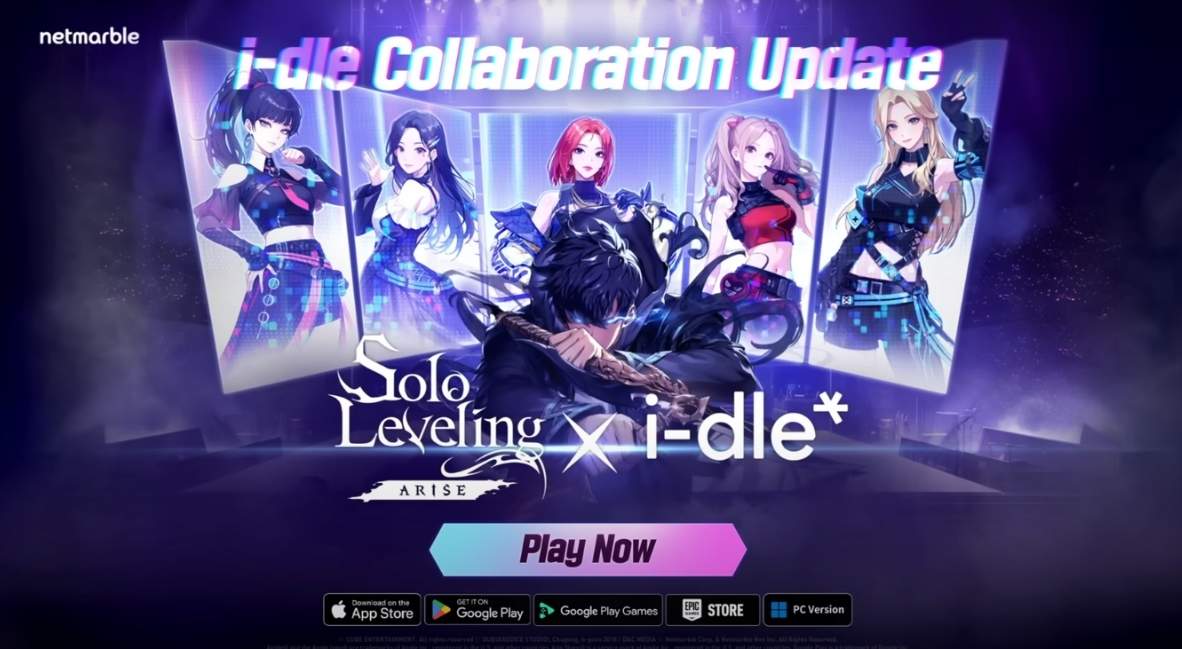 i-DLE in Solo Leveling ARISE promotional image from Netmarble
