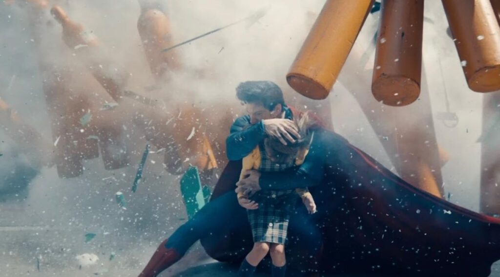 Superman Saves a Kid in Superman (2025)