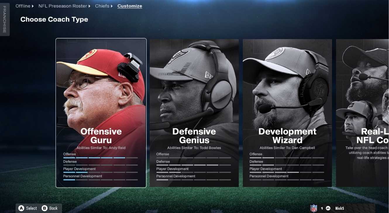 Madden 26 Franchise screen