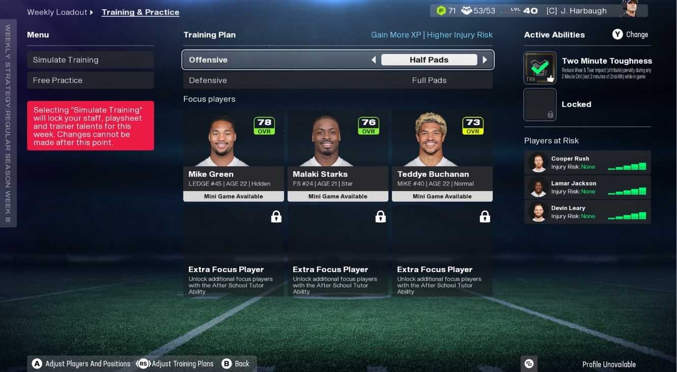 Madden 26 Franchise screen