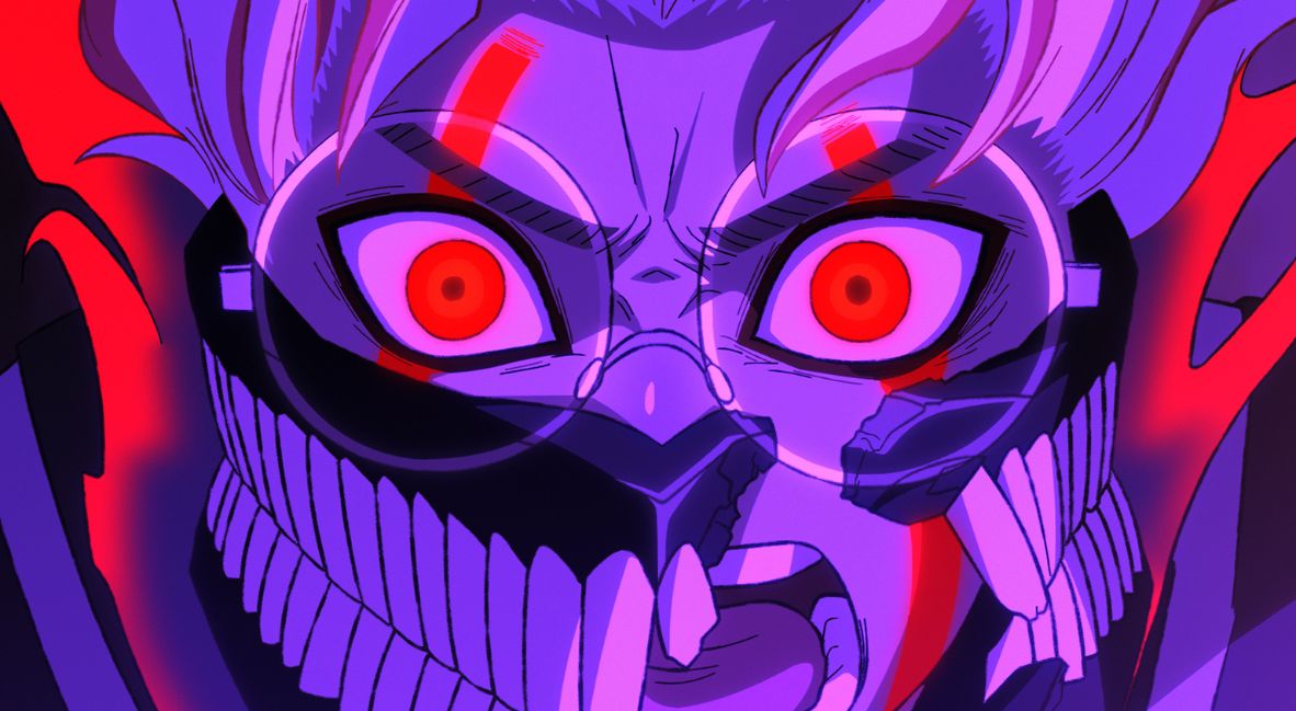 Okarun transforms into his yokai form