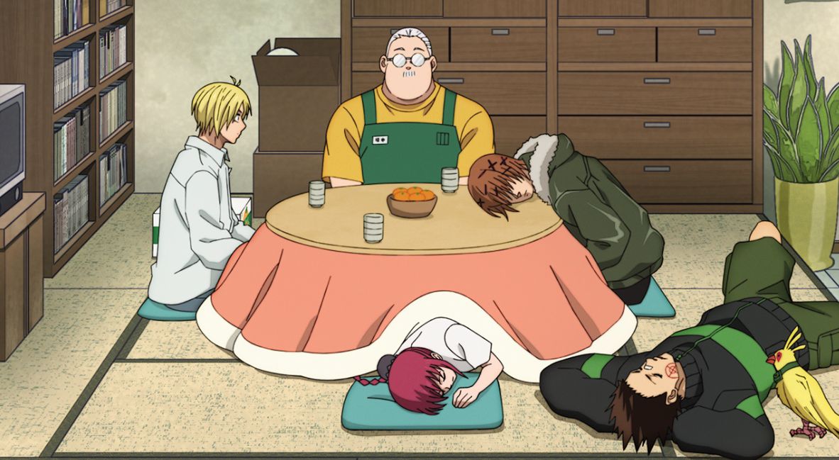 Shin, Sakamoto, Apart, Lu, and Heisuke rest