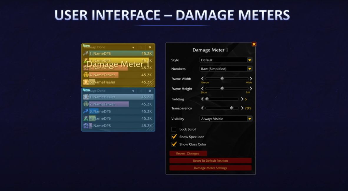 User interface from World of Warcraft Midnight that shows the damage meters