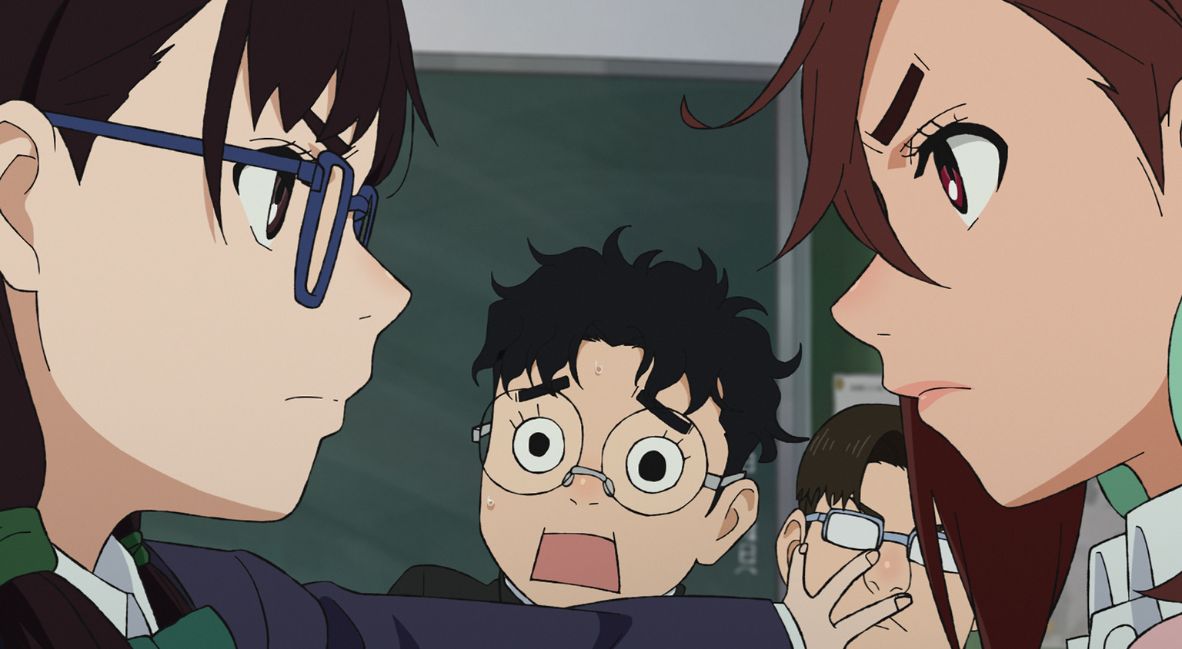 The class president and Momo argue over Okarun