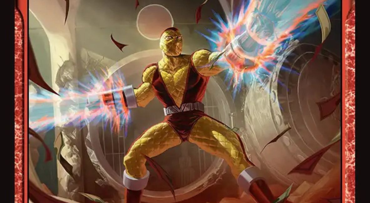 The Magic: The Gathering/Spider-Man card of Shocker