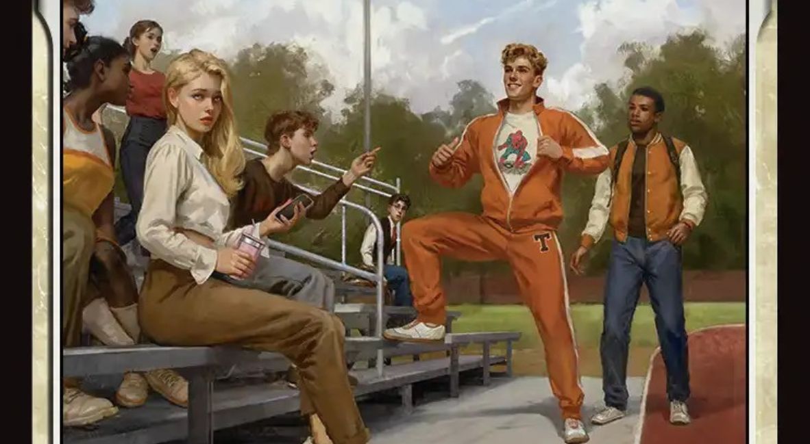 The card for Flash Thompson from the Magic The Gathering collaboration with Spider-Man