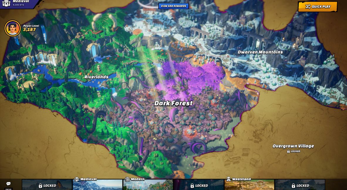 The level selection screen in Out of Time