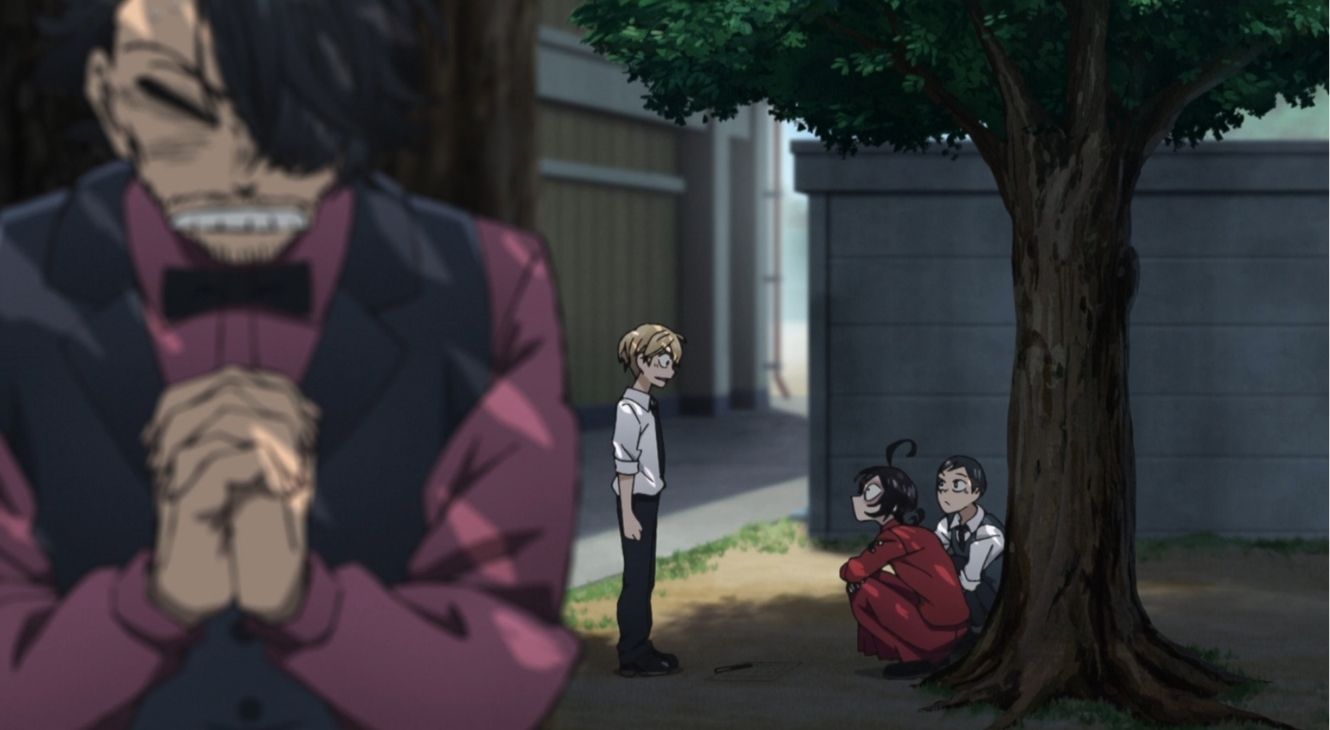 Sanda, Amaya, Fuyumura, and Saburo in Sanda Episode 3